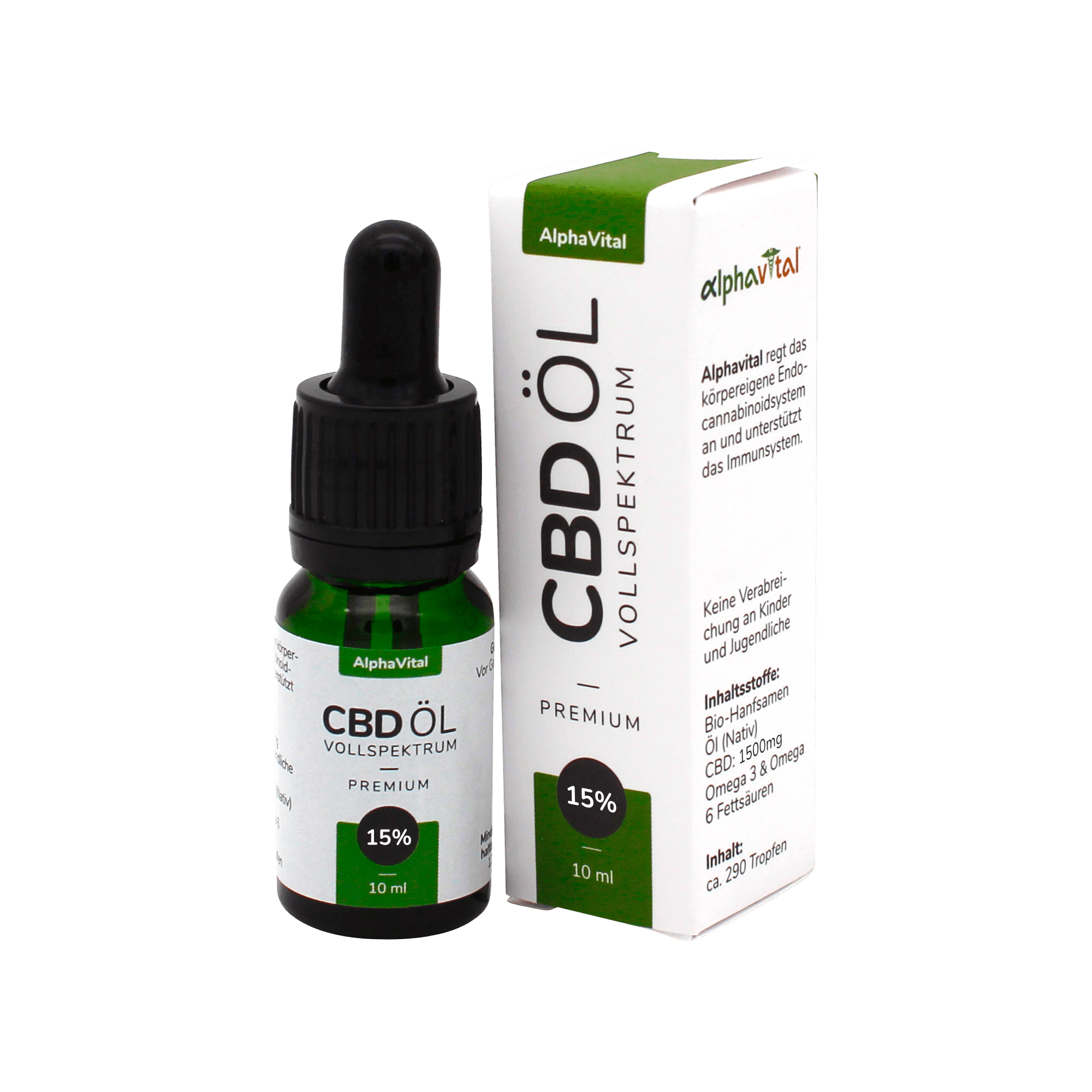 Premium CBD Öl 15% von AlphaVital | Inhalt 10 ml