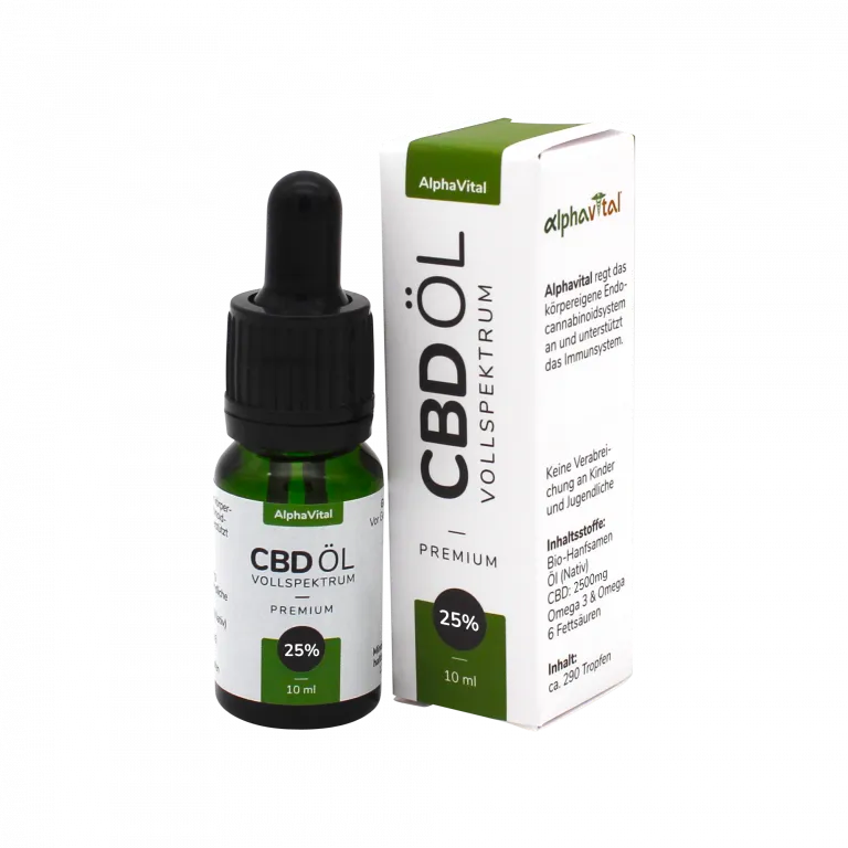Premium CBD Öl 25% von AlphaVital | Inhalt 10 ml